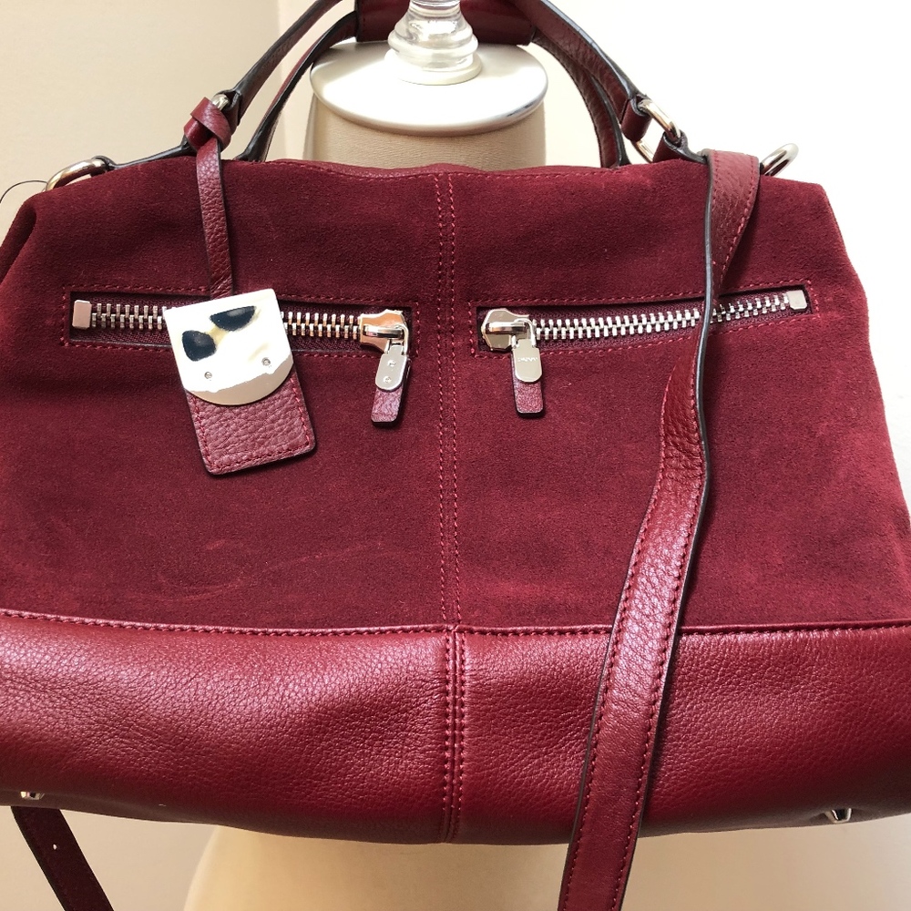 DKNY LEATHER BAG & WALLET (COLOR: SHIRAZ) NWT